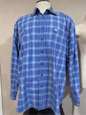 Cinch Blue Plaid Button-Down Shirt